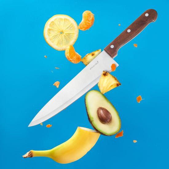 Нож кухонный поварской Kamille KM 5306 из нержавеющей стали с деревянной ручкой