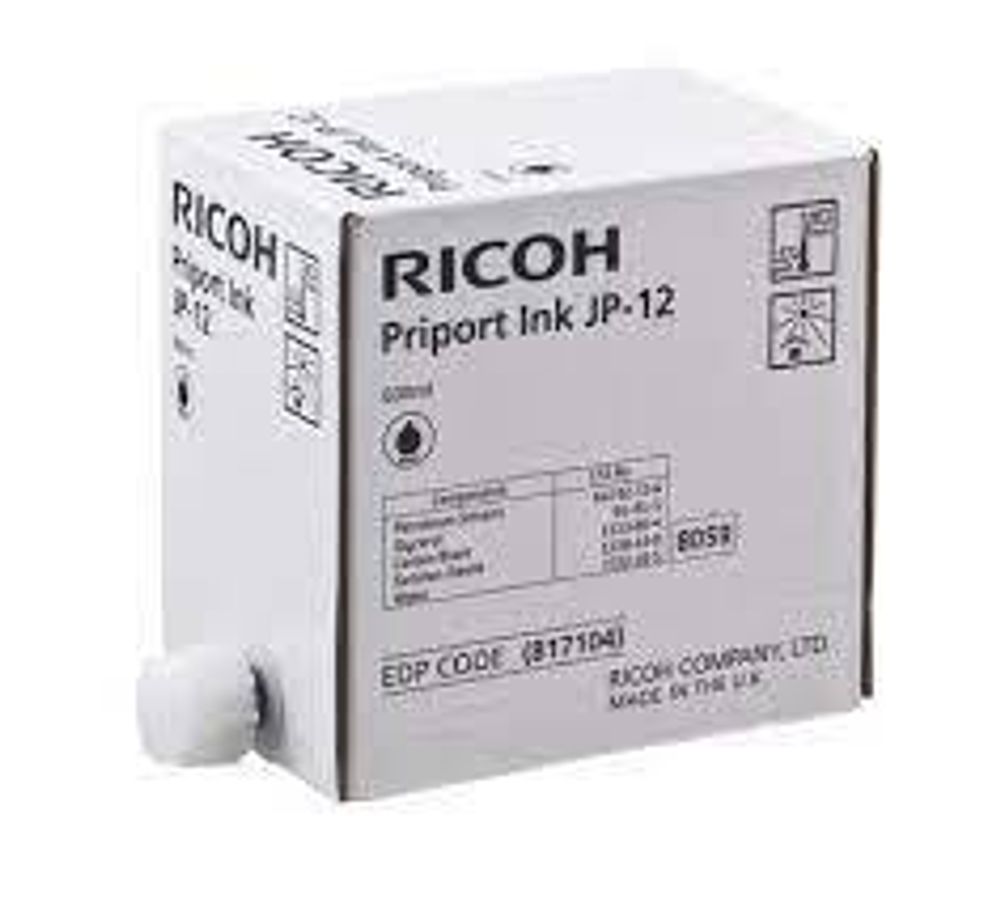 Чернила для дупликатора RICOH тип JP12 Priport JP 3000/1250/DX3240/3440/3324 черные (817104) 5x600мл