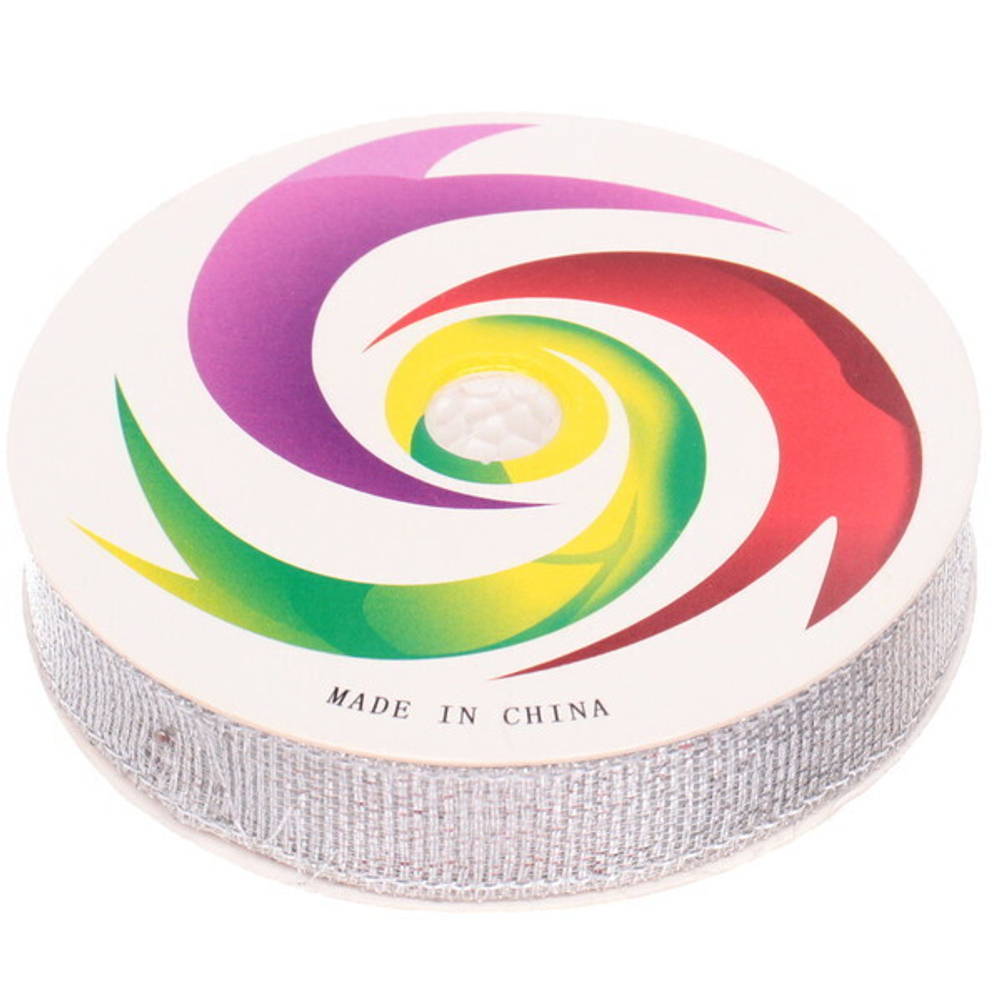 Лента для декорирования «Блеск» 1,2 см, 2,7 м, Серебро