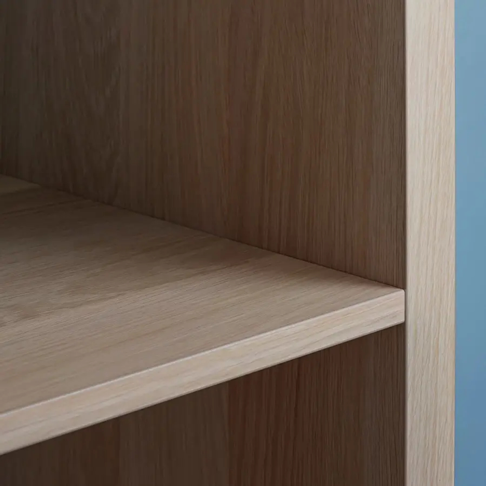 Стеллаж 12 ячеек с ящиками и дверцами - IKEA KALLAX, 112х147 см, под беленый дуб, КАЛЛАКС ИКЕА