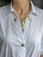 Колье цепь с подвесами-сердцами, цвет золото, Италия