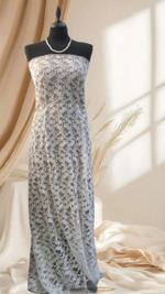 Сетка с вышивкой, молочный, нить из хлопока BST4061C1