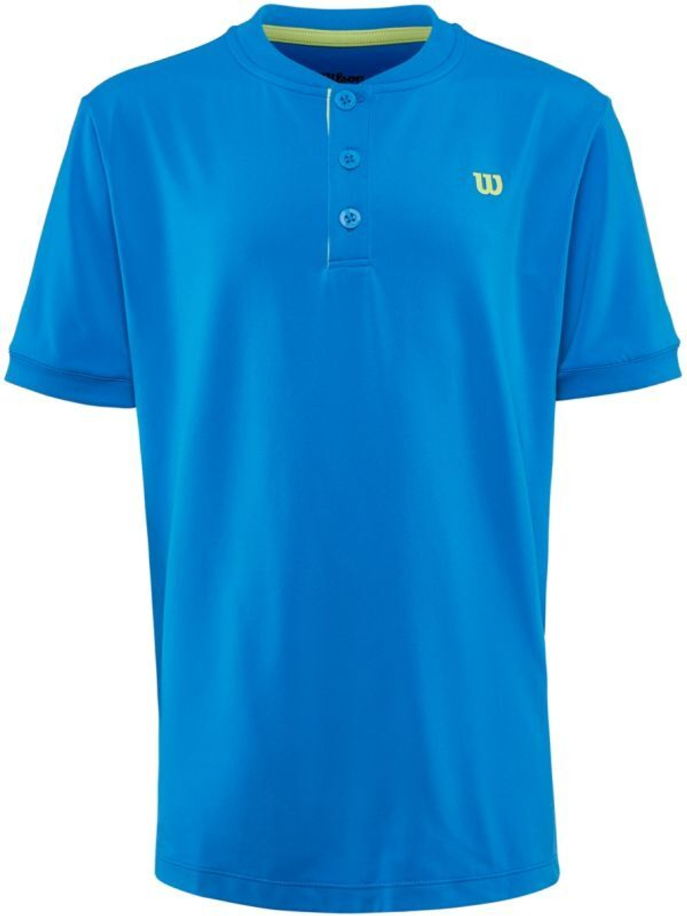 Футболка для мальчика теннисная Wilson UWII Henley - briliant blue