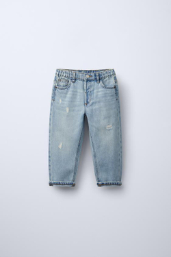 ZARA ДЖИНСЫ С НИЗКОЙ ПОСАДКОЙ, ГОЛУБОЙ