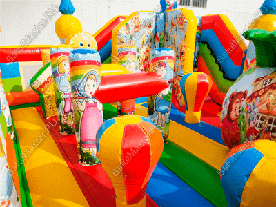 Надувной батут-горка "Русские сказки", 6x5x2.8 м