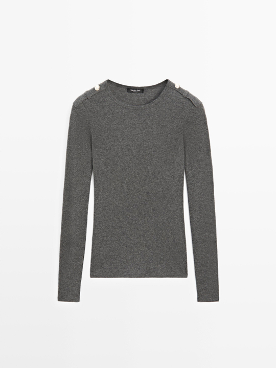 Massimo Dutti Трикотажная футболка, серый меланж