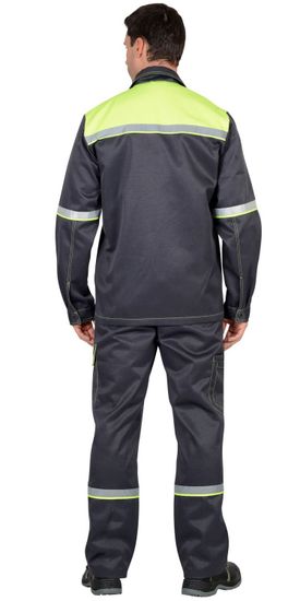 Костюм "Сириус-Механизатор" полукомбинезон (серый/лимон)