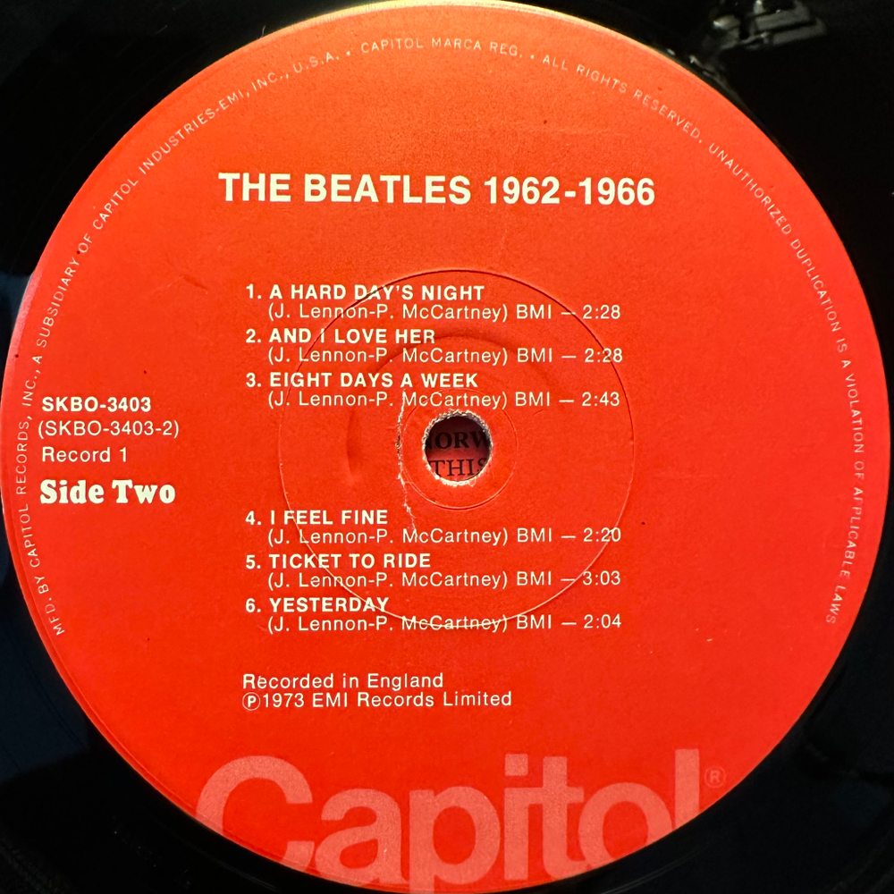 The Beatles ‎– 1962-1966 2LP (США 1976г.)