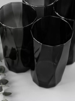 Набор изогнутых бокалов для воды, 450 мл, 6 шт. черные
