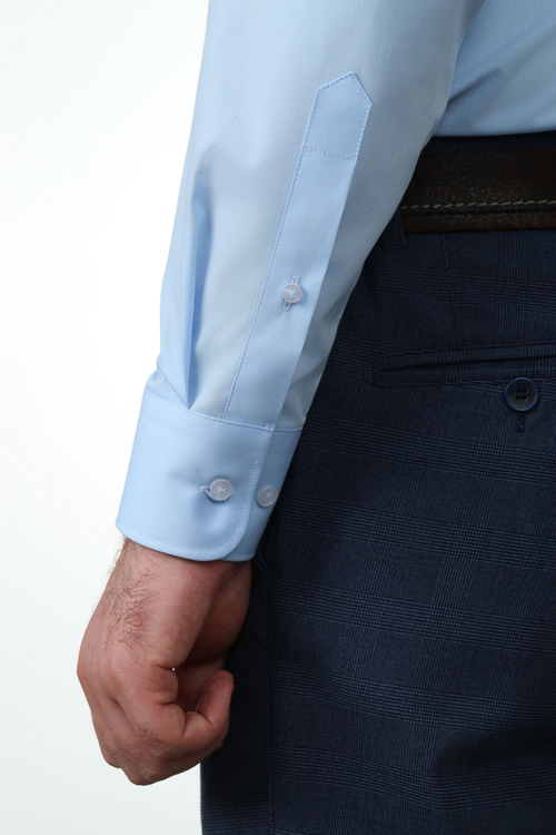 Сорочка мужская VESTER длинный рукав, цвет голубой, хлопок/пэ 51514 04