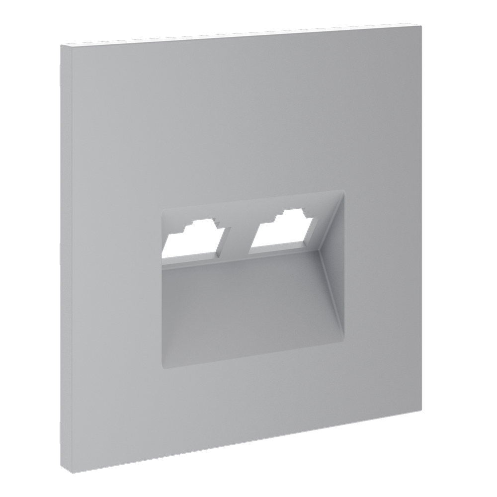 Накладка для розетки компьютерной двойной RJ45+RJ45 кат.6, S70 (серый)
