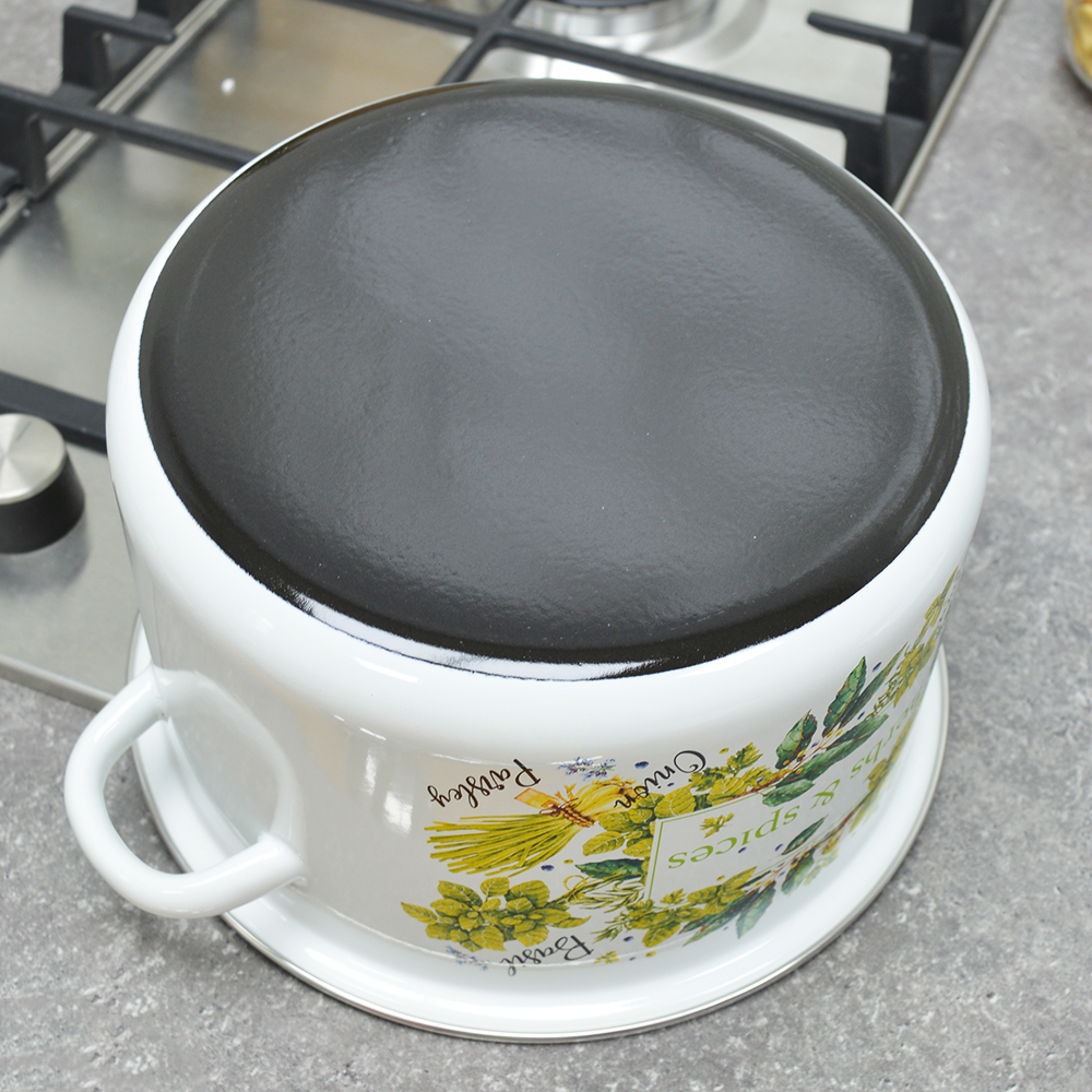 Кастрюля 4л "Травы и специи" с металлическим ободком