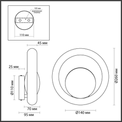 Настенный светильник 5443/1W ODEON LIGHT SATURN