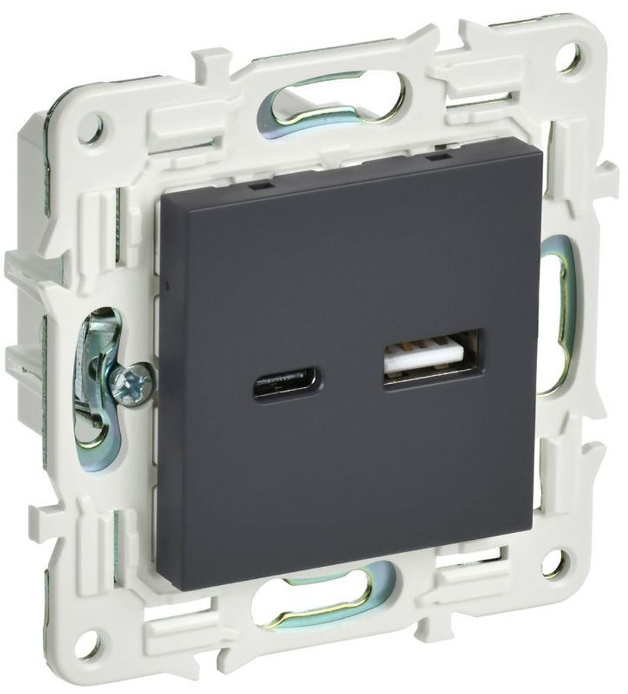 Розетка USB A+C 3.1А SKANDY SK-R14G графит IEK SK-U22-D31-K53 Розетка USB A+C 3.1А SKANDY SK-R14G графит IEK SK-U22-D31-K53