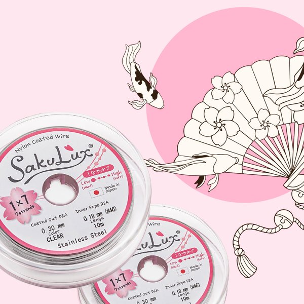 Японский ювелирный тросик SakuLux 7 диаметр 0,45мм, цвет "Сталь"