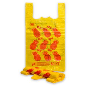 Пакет майка Китай Ананас 34*60 см  29 шт/уп 80 уп/меш