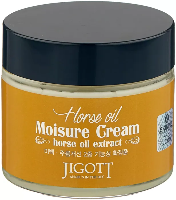 Jigott Cream Moisture Horse Oil Увлажняющий крем для лица с лошадиным маслом, 70 мл