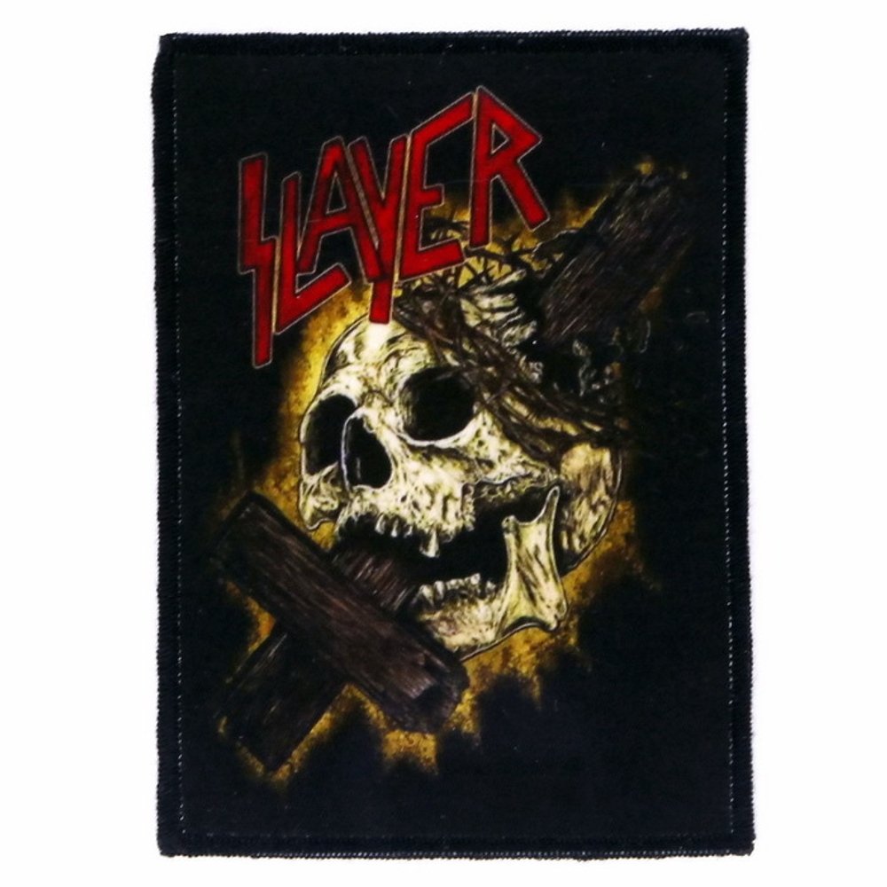 Нашивка Slayer крест сквозь череп (373)