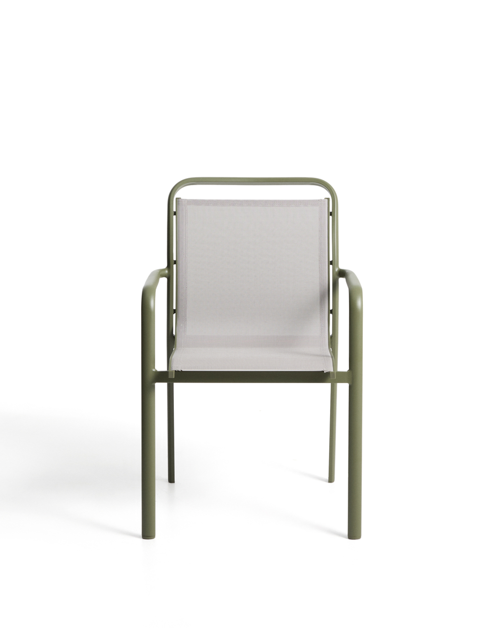Уличный стул Luri из алюминия зеленого цвета и бежевого текстиля