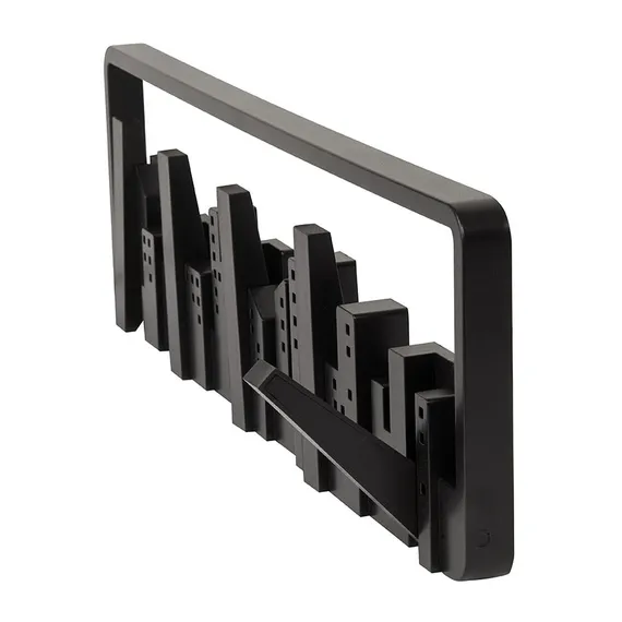 Вешалка настенная skyline, 50 см, черная, 5 крючков