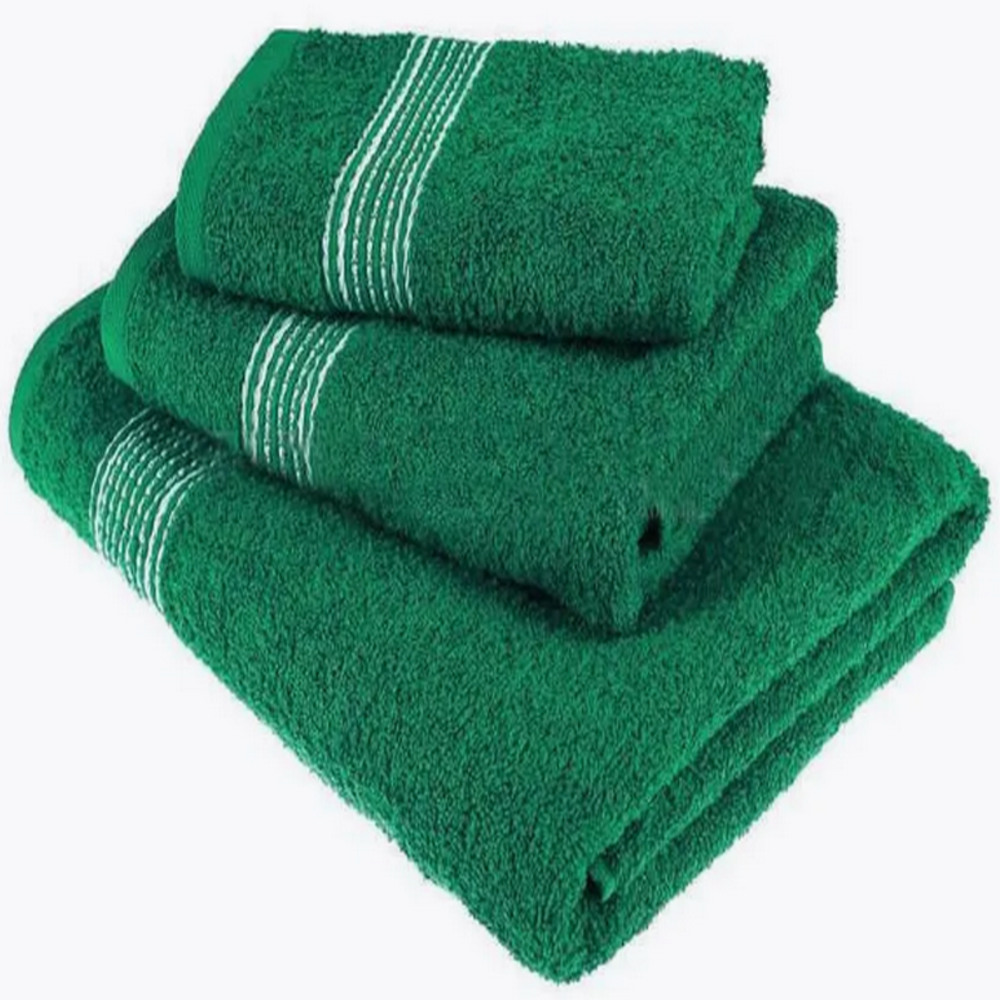 Набор из 3-х махровых полотенец "П37. Косичка" в упаковке, цвет тёмно-зелёный, 100% хлопок, Россия. Набор из 3-х махровых полотенец "П37. Косичка" в упаковке, цвет тёмно-зелёный, 100% хлопок, Россия.