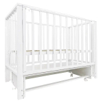 Кровать детская Indigo Norden маятник на колесах белый