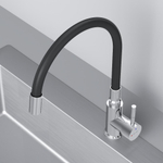 Смеситель для кухни с гибким изливом, черный/хром AM.PM X-Joy S F85B07602