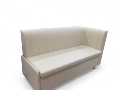 Кухонный диван прямой К020 с ящиком светло бежевый кожзам дерево