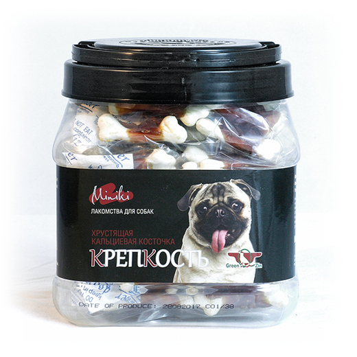 Лакомство для собак "Грин Кьюзин" GREEN QZIN МИНИКИ КРЕПКОСТЬ (Кальциевая косточка с уткой для мини пород) 520гр