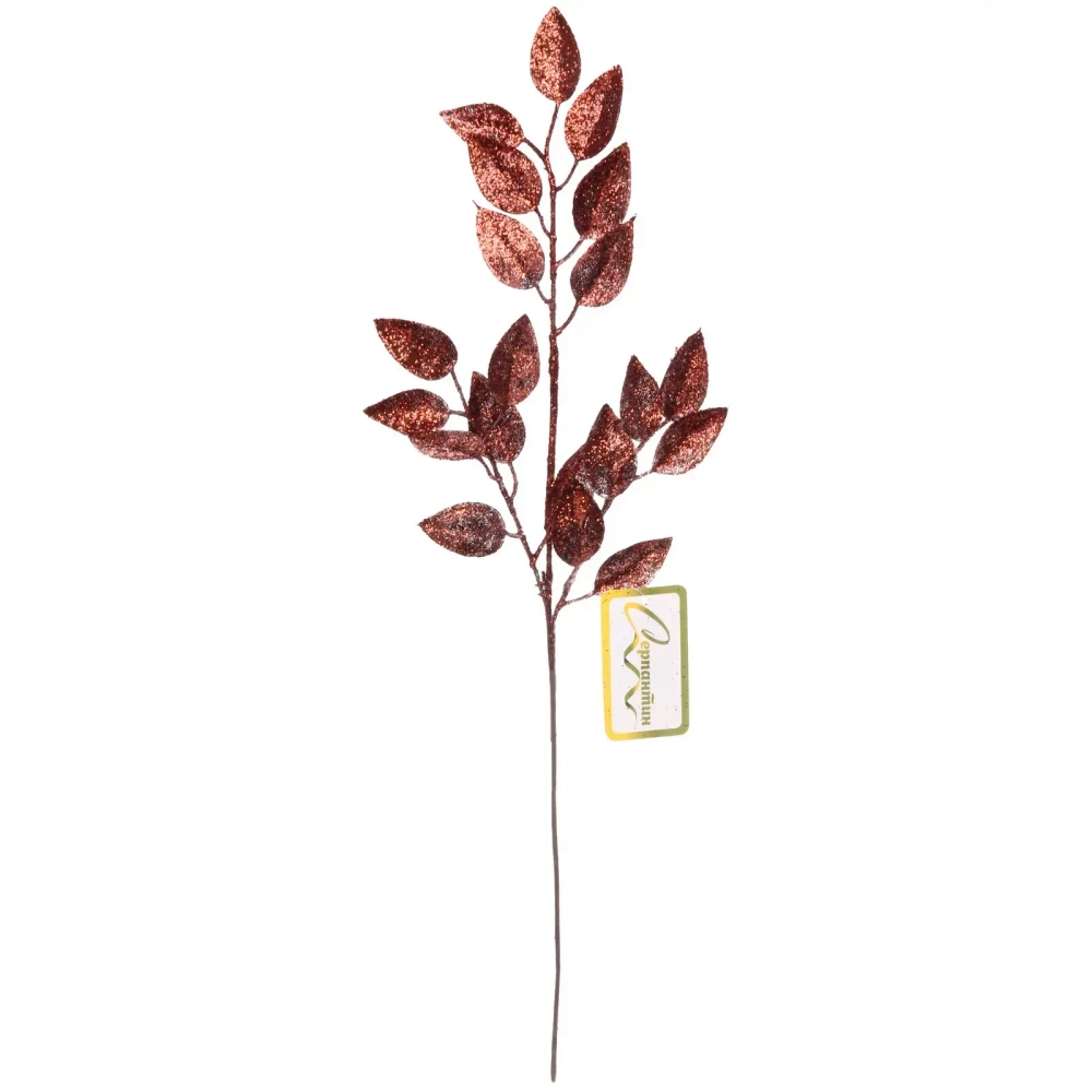 Ветка декоративная «Волшебные листья» 50 см, Шоколад