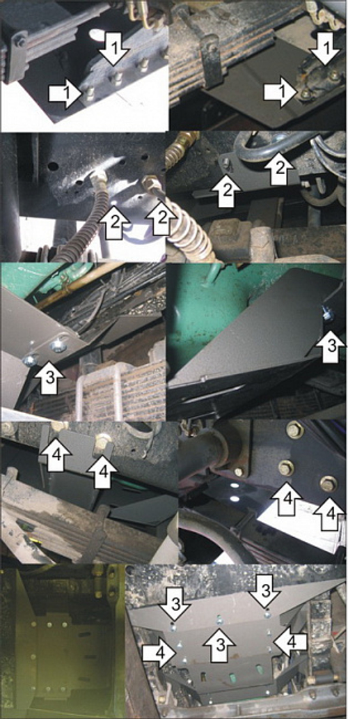 Усиленная защита Motodor картера двигателя. 4 мм, сталь. для FAW 6x4 2008-2016 арт.23901