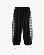 Брюки БИЧ с клетчатой вставкой Черные