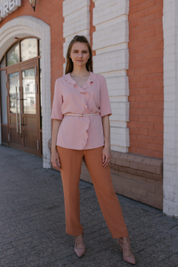 Блузка 2890АЕ, Пудровый #164П092890АЕ