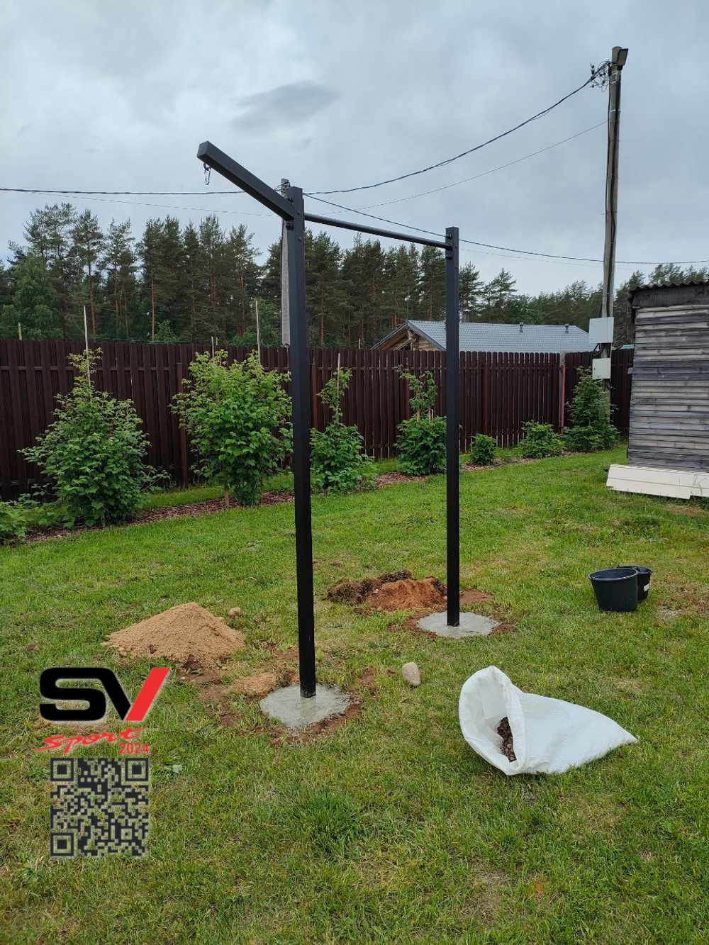 Монтаж уличных турников Sv Sport (2 вертикальных столба)
