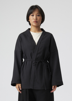 DOUBLE-BREASTED KIMONO | S/M | BLACK