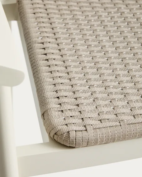 Уличный барный стул Erice из алюминия и веревки цвета экрю, 75 см