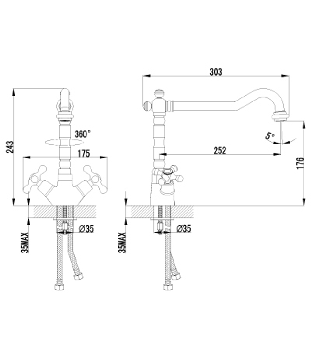 Смеситель для кухни с поворотным изливом LEMARK STANDARD – LM2109C