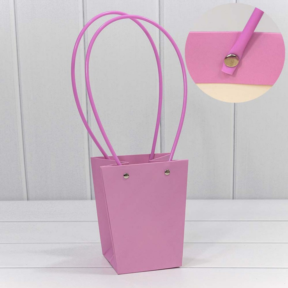 Пакет подарочный 15.5х13х9.5см Ваза для цветов (Сиреневый)