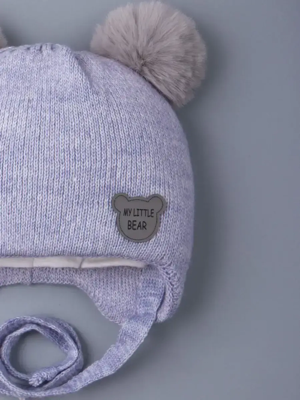 Шапка детская зимняя вязаная с ушками