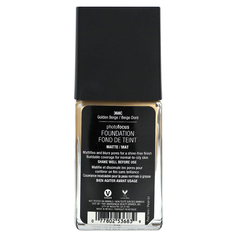wet n wild, PhotoFocus, тональный крем, матовый, золотисто-бежевый, 30 мл (1 жидк. унция)