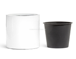 Кашпо TREEZ Effectory - серия Gloss - Цилиндр - Белый глянцевый лак