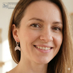 Серьги "Лунница с птичками" горячая эмаль мал.