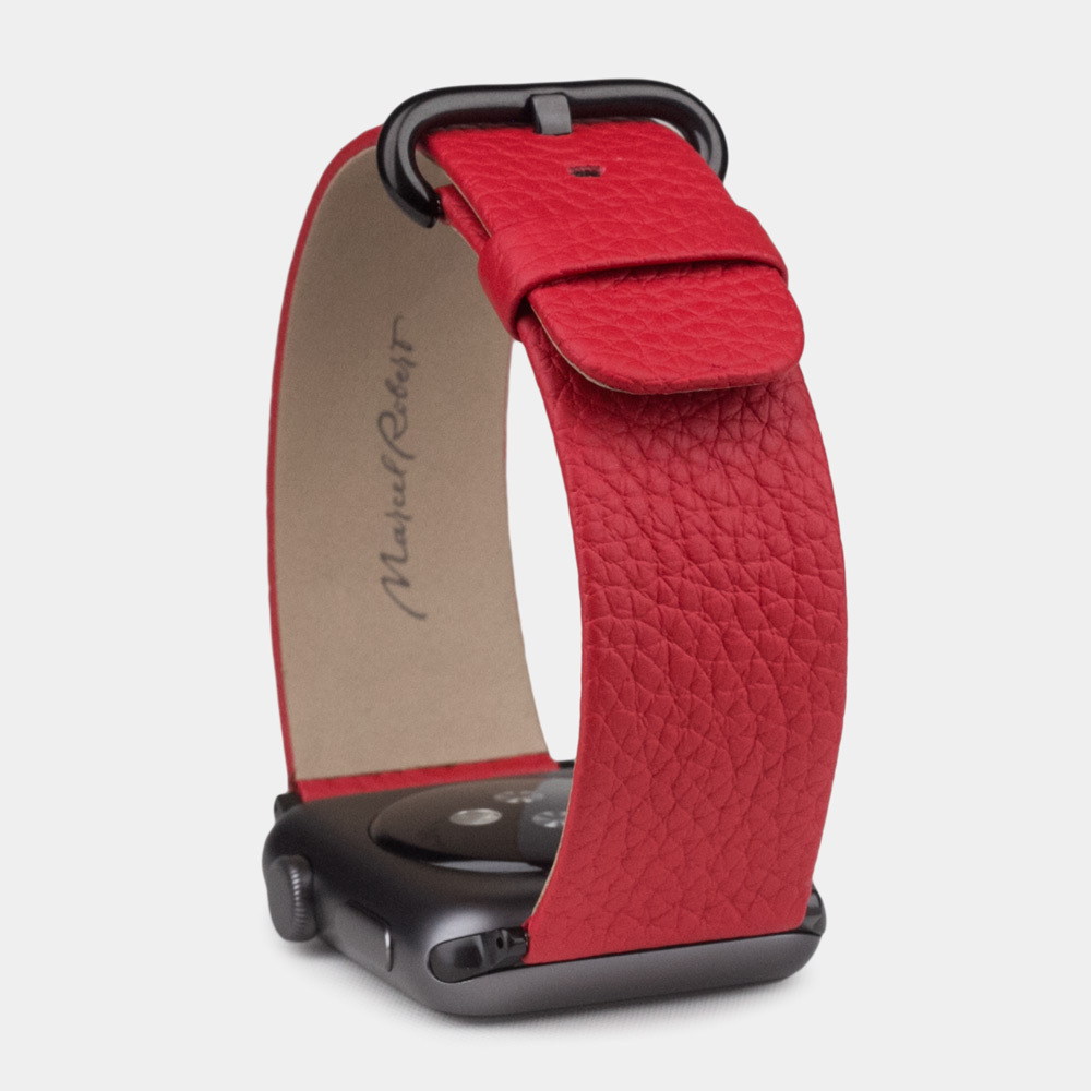 Ремешок для Apple Watch 44/45/46 mm из кожи теленка, красного цвета
