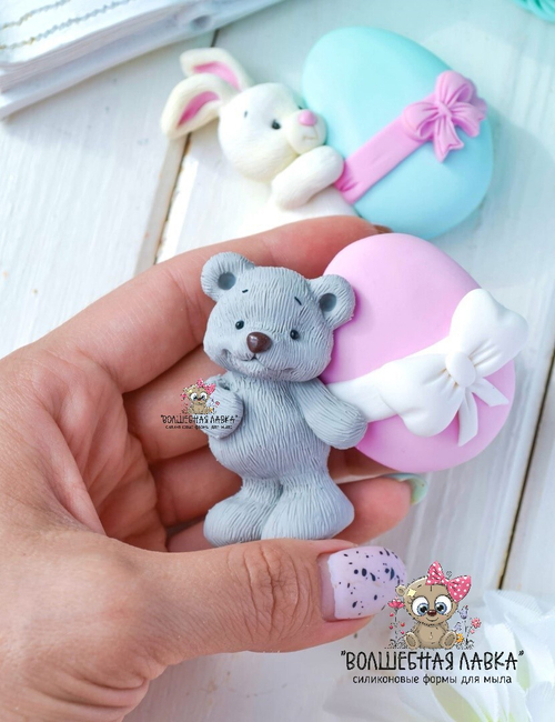 Силиконовая форма Мишка с яйцом