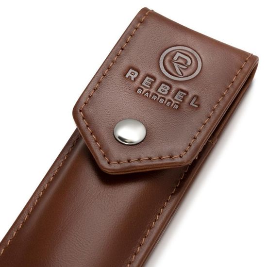 Кожаный чехол для опасной бритвы REBEL BARBER Prestige Brown