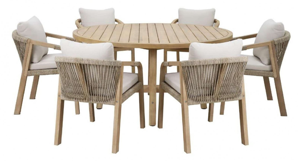 Стол деревянный обеденный Tagliamento Rimini Ø150, натуральный