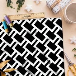 Ткань мембрана крупный чёрно-белый узор