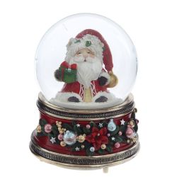 GAEM Фигурка декоративная "Дед Мороз" в стекл шаре (муз,движ, АААх3,н/п), D 10 см, L10,5 W10,5 H14 см