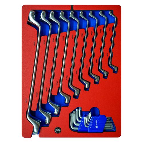 МАСТАК (5-23118) Набор накидных ключей и Torx L-образных, ложемент, 18 предметов