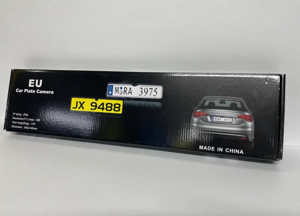 Камера заднего вида в рамке номерного знака, с 4 диодами, 170 градусов, 960x480, черная, № 7360 (1 шт.) -